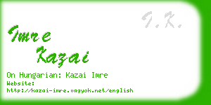 imre kazai business card